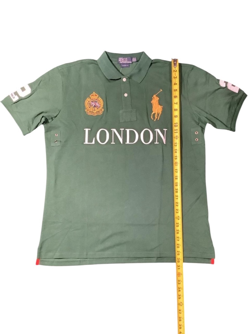 Polo by Ralph Lauren Green 'London' Crest Polo with Yellow Embroidery